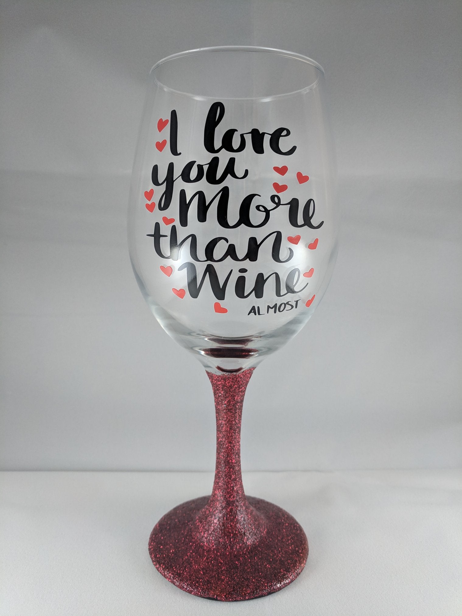 "More than Wine" Glitter Glass