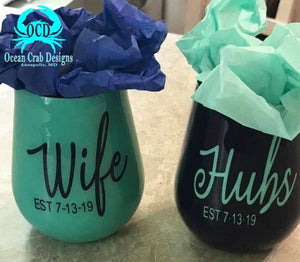 Bride and Groom Wine Tumbler